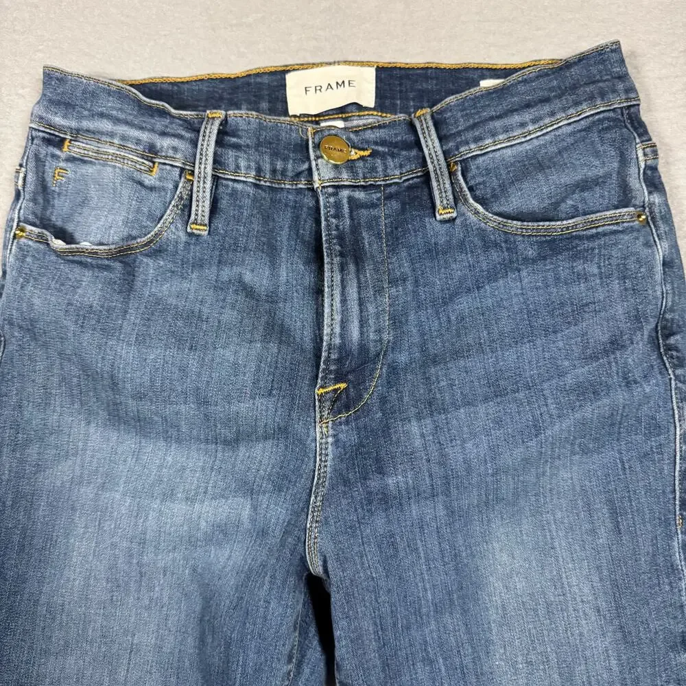 FRAME Denim Women's Premium Le High Skinny Crop Blue Jeans Stretch Mid Rise - 27